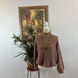 Jessica Simpson Women Cardigan Cropped Sweater Size M Long Sleeve Crew Neck